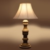Devansh Off-White Cotton Vintage  Lamp With Wood Base (12X19)