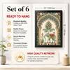 The Castle Decor Madhubani Pichwai Wall Art Set of 6 Design 2 10x13 Inch
