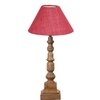 Devansh Pink Jute Table Lamp With  Wood Natural Base (10X10X21 Inches)-35