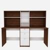 Natsu Twin Home Office Table Walnut and Frosty White