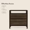 Masai Solid Wood Chest Of Drawers In American Walnut Finish With 2 Tone Finish