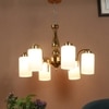 Eliante Mild Steel 6-Light Chandelier, Modern Hanging Ceiling Fixture