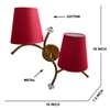 Devansh Metal Electric Wall Light in Gold Colour with Red Shade Count of 2 Lights