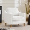 Menta Boucle Fabric Lounge Chair in White Colour