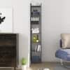 Hexa Engineered Wood Bookshelf Multipurpose Storage Rack in Slate Grey Colour