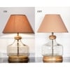 Tuscan Glass and Wood Table Lamp With Beige Cotton Shade