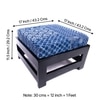 Kumkum Rosewood Foot Stool with Indigo Patch Kantha Cushion