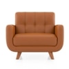 Waverly 1 Seater Leather Sofa in Apricot Colour