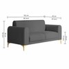 Veniza Velvet 2 Seater Sofa In Dark Grey Colour