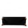 Cairo Sheesham Wood Accent 3 Seater Bench In Black Leatherite