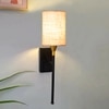 Devansh Metal Electric Wall Light in Black Colour with White Shade Count of 1 Light