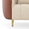 Amora 1 Seater Fabric Sofa In Dual Tone Birch Beige And Sienna Brown Colour