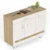 Bluewud Kaspen Engineered Wood Shoe Racks In European Oak & White Finish