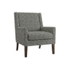 Leston Printed Human Canvas Fabric Lounge Chair in Green Colour
