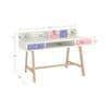 Samara Solid Wood Large 2 Level Study Desk with Drawers Shelves and Tapered Frame in English Pink Persian Lilac Colour