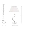 Lysandra Zigzag Table Lamp In Antique Brass Finish With Beige Cotton Shade