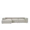 Elegantedge Wood Right Aligned 3-Seater With Upholstery Non Storage Sofa In White Colour