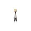 Julius Wooden Floor Lamp with Brown Base and Jute Fabric Lampshade