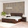 Madhvi Solid Wood King Size Bed In Box Storage Bed In Provincial Teak Finish
