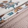 Off White Floral 400 Tc  Cotton Flat Super King Size Bedsheet With 2 Pillow Cover