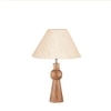Devansh Off White Cotton Table Lamp With  Wood Natural Base (10X18 Inches)-27