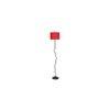Leila Red Fabric Floor Lamp with Black Iron Base