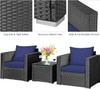 Carry Bird Wicker Patio Furniture Outdoor Balcony Chairs In Black And Navy Blue Colour