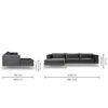 Brezza Sectional Fabric Sofa - Dark Grey