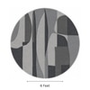 Handmade Round Wool Silk Rug Modern Abstract Grey 6 Feet Carpet