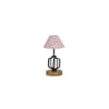Lainey Multicolor cotton Table lamp with Wood & Iron Base