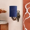 Devansh Metal Electric Wall Light in Antique Gold Colour with Blue Shade Count of 1 Light