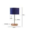 Devansh Blue Jute Table Lamp With Natural  Wood Base  & Steel Pipe (7X17 Inches)-13