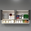Aluminium Black Profile 4 Tinted Glass Handless Shutter  In Highland Pine Finish