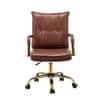 Doe Buck Marlon Modern Brown Faux Leather Office Chair