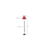 Zinnia Red Fabric Floor Lamp with Black Iron Base