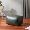 Cuboid Collection Green Faux Leather Pouf Ottoman Set Of 2