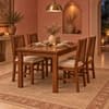 Globally Indian Vikirana Solid Sheesham Wood 4 Seater Dining Table Set 4 Chairs Beige