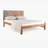 Mazi Solid Wood Queen Non Storage Bed in Grey Colour