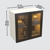 Aluminium Black Profile 2 Brown Tinted Glass Handless Shutters Wall Cabinet In Highland Pine Finish