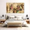 The Castle Decor African Women Silhouette Wall Art Wooden Framed Digital Painting 27x48 Inch