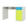 Alana Study Desk with Cabinet Drawer and Shelf in Azure Blue Lime Yellow Colour