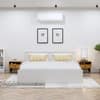 Hexa Engineered Wood Modern Queen Bed With Headboard With Storage In Frosty White