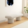 Cassy Boucle 2 Seater Modern Ottoman Bench in Off white  Color