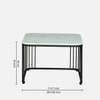 Velt Square Metal Nesting Coffee Table Set Black Finish White Porcelain Top Set Of 2