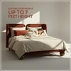 Nobella Opal Queen Size Bed in Orange Velvet with Spherical Legs, Oak Wood Frame & Hydraulic Storage