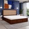 Tarang Solid Wood Compact King Bed Hydraulic Storage Provincial Teak Finish Mattress 72 x 72 Inches