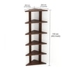 Bluewud Wudville Braine Engineered Wood Wall Mount Corner Shelf, Display Rack, (6 Tringle Shelves - Wenge)