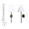 BARBOUR Single Light Black and Brass Wall Fitting with White Shade