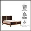 Valerio Duo-Panel Luxe Queen Size Bed in Chocolate Brown colour Velvet with Oak wood Frame