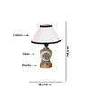 Devansh Conical White & Black  Cotton Shade Lamp With Wood & Mosaic Glass Base For Decoration/Office/Home/Gifting/Study For Decoration/Office/Home/Gifting/Study -(10X10X14.5) Inches -A
